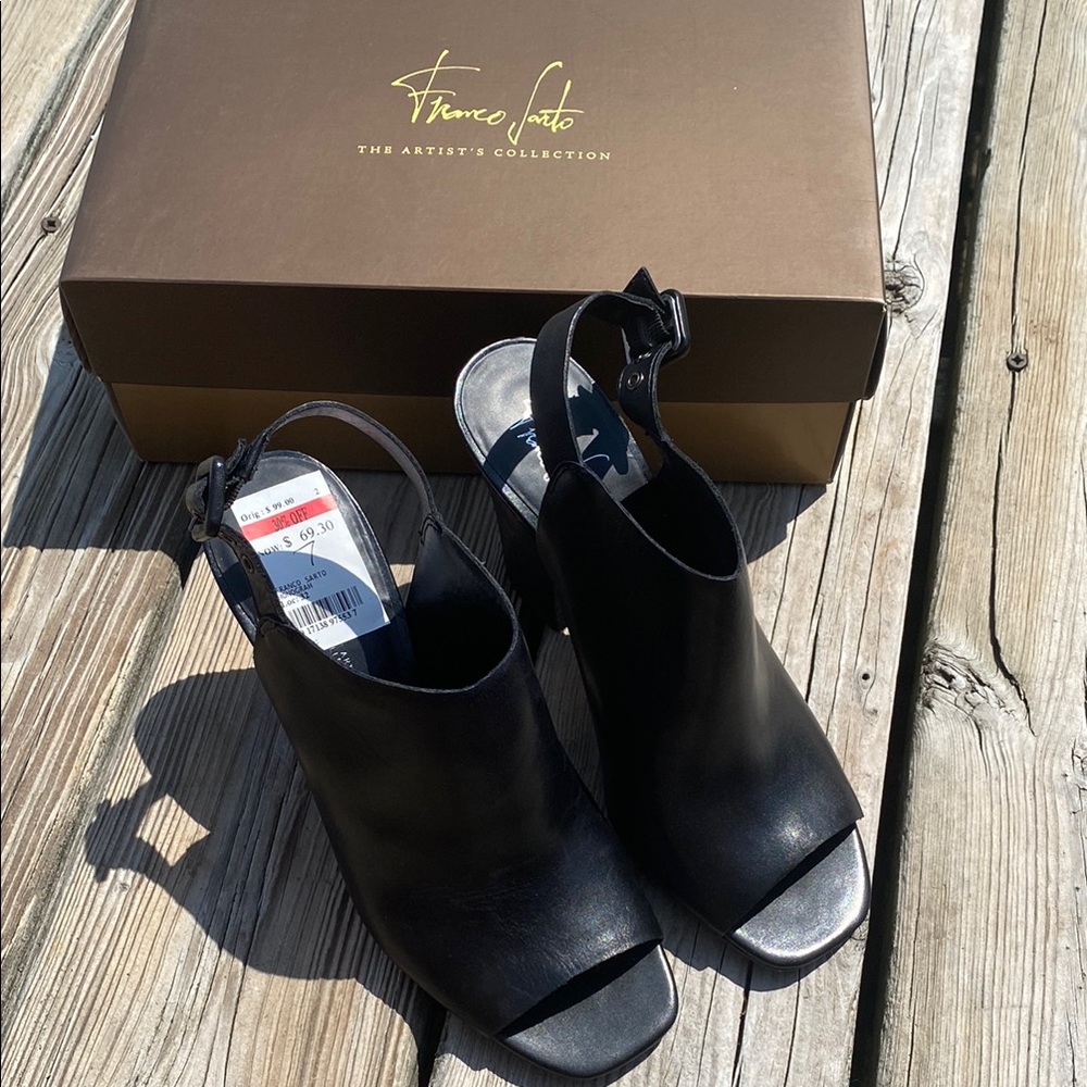 Franco Sarto Black Heels Elegant Design